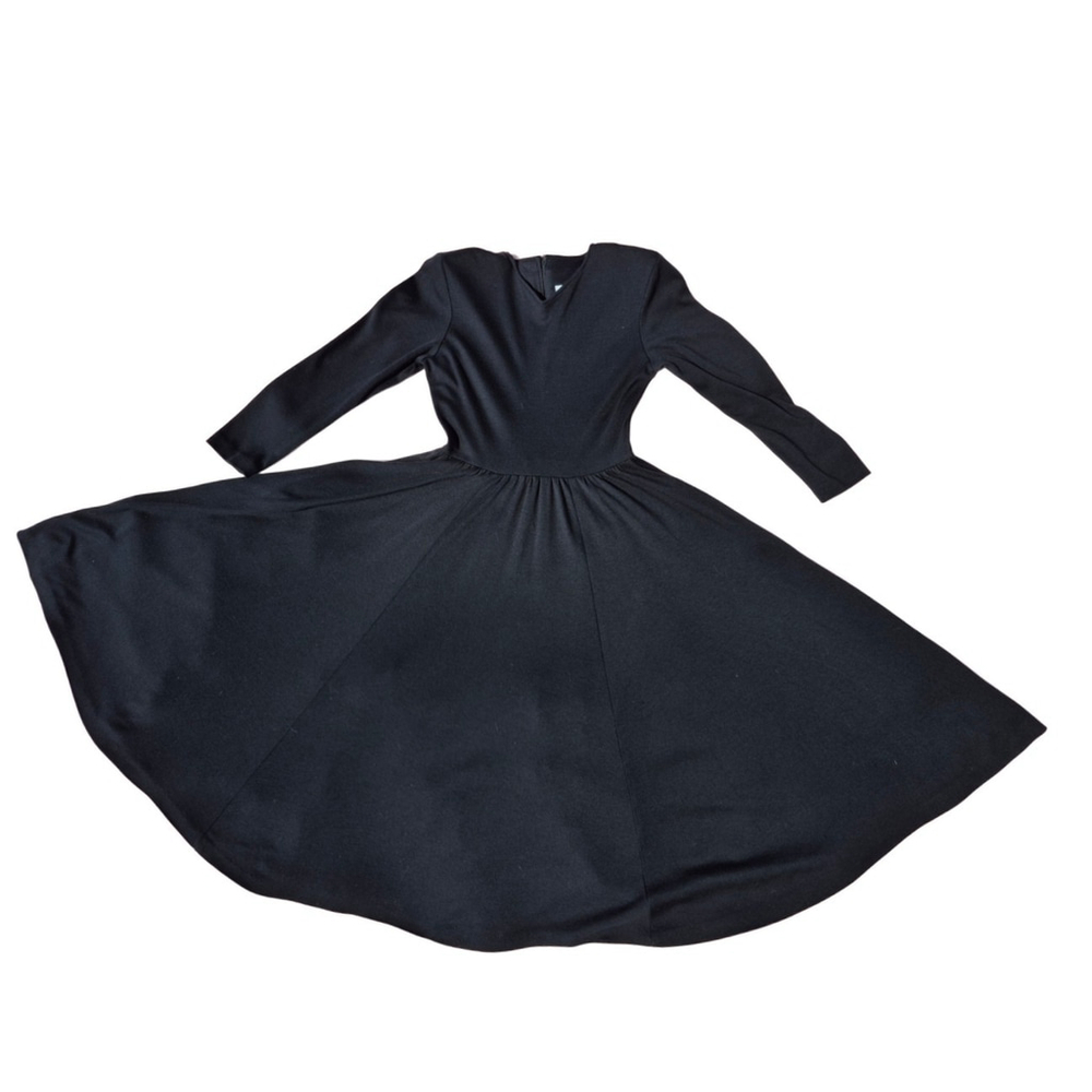 Women's EXPO VTG 90's Black Fit And Flare Midi Dress Minimalist VGUC Size 8